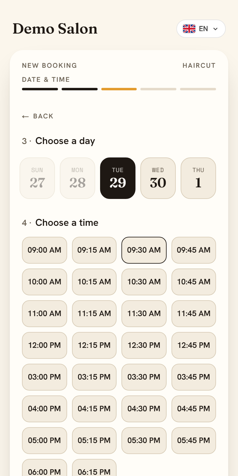 Choose a day