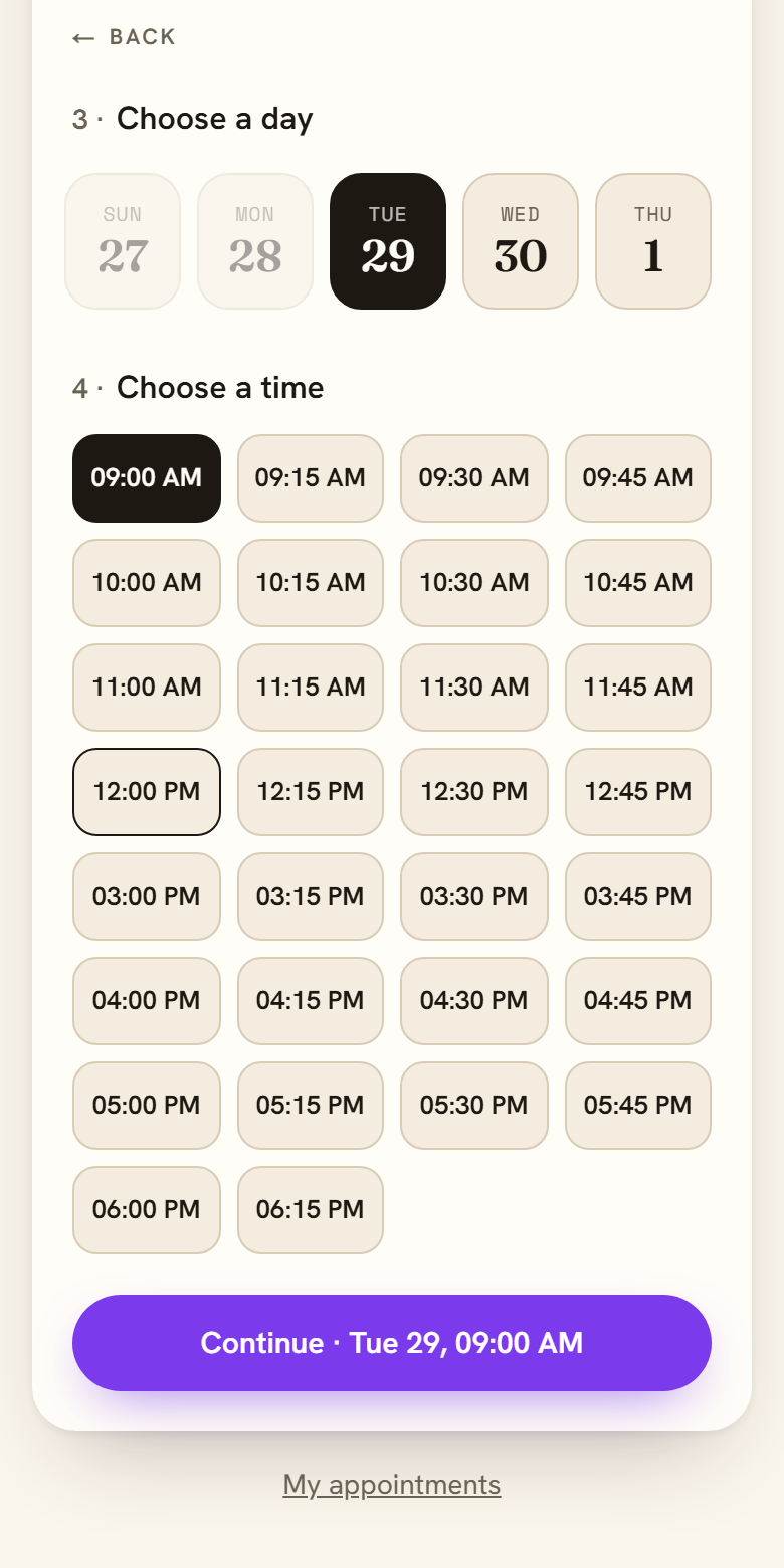 Choose a time