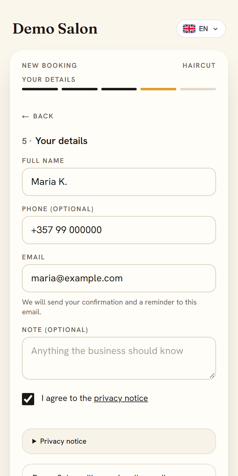 Your details